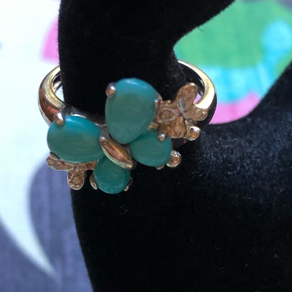 Turquoise Floral Cluster Ring - Women Jewelry - Picture 9 of 12
